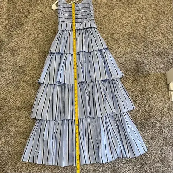 Petal & Pup Waverly Maxi Dress in Blue Stripe with Smocked Bodice Sz. XS - Picture 8 of 11